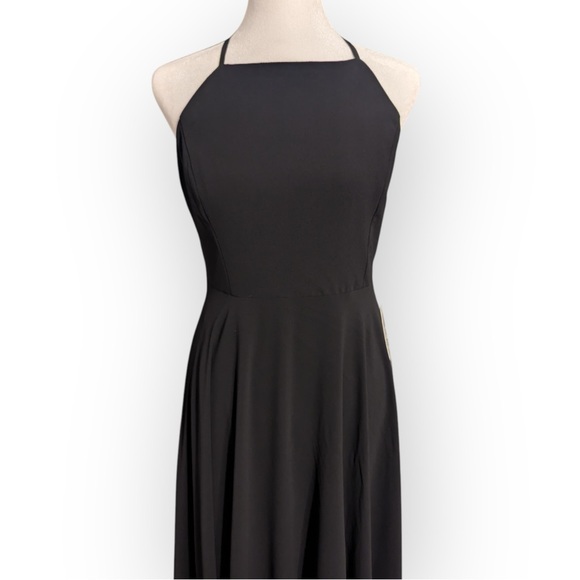 NWT Lulu's Mythical Kind of Love Black Maxi Dress w/Criss Cross Back, Medium - Picture 7 of 10